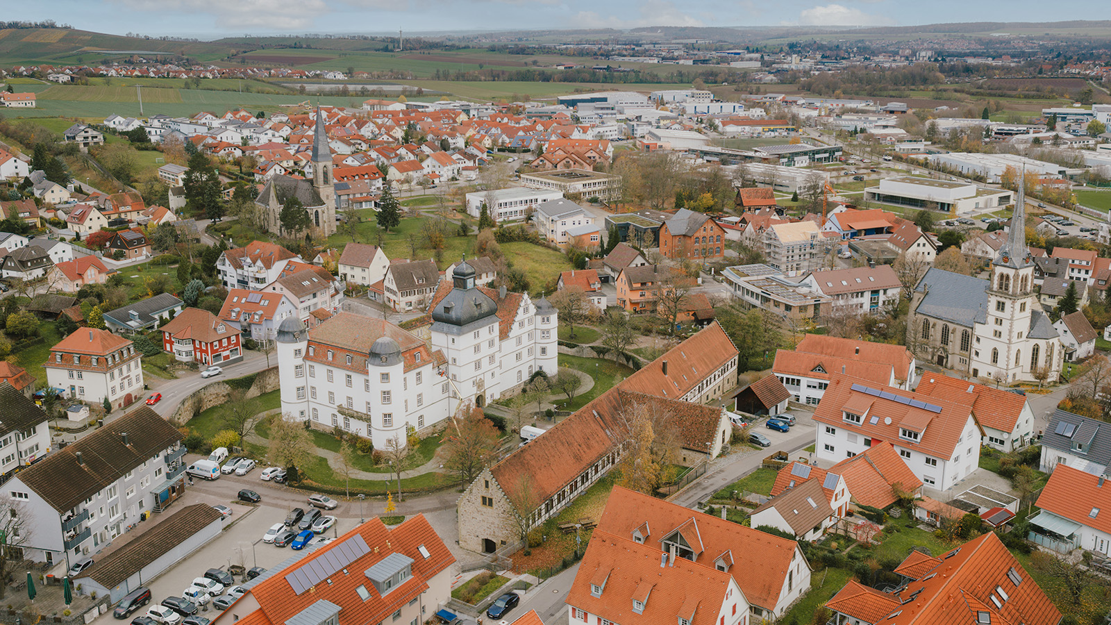 Drohnenaufnahme von Pfedelbach