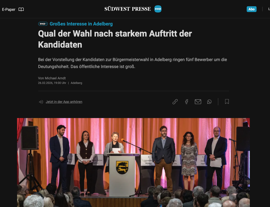 Kandidatenvorstellung in der Stadthalle: der Moment der Wahrheit im Wahlkampf