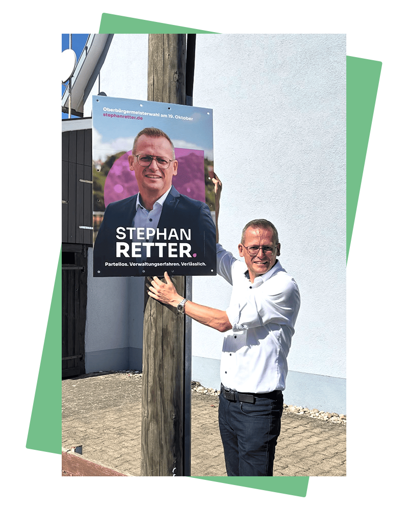 Einheitlicher Wahlkampfauftritt mit Pink als Akzentfarbe.