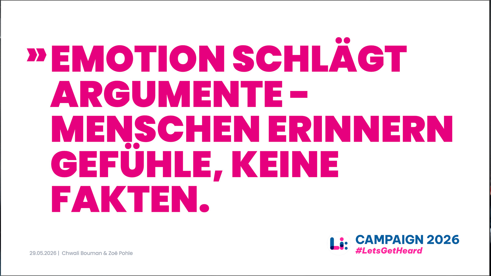 Leitsatz für Social Media