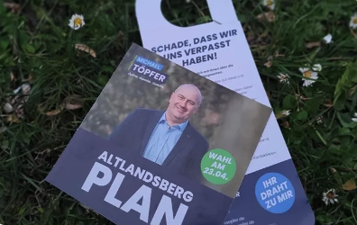 Kampagnendesign für die Bürgermeisterwahl in Altlandsberg.