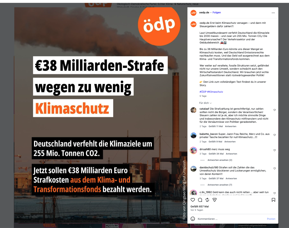 Laufende Weiterentwicklung von Social-Media-Strategie und Redaktionsplan für den ÖDP-Bundesverband.