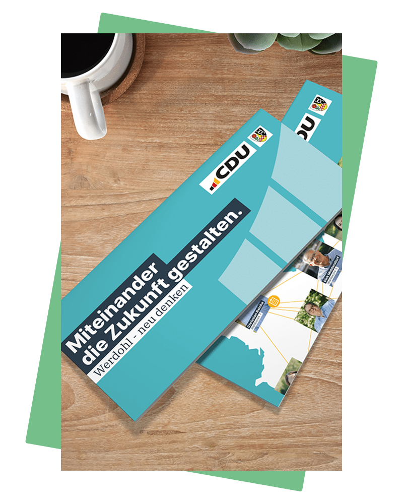 Einheitliches Kampagnendesign auf Basis des CDU-Corporate-Designs.