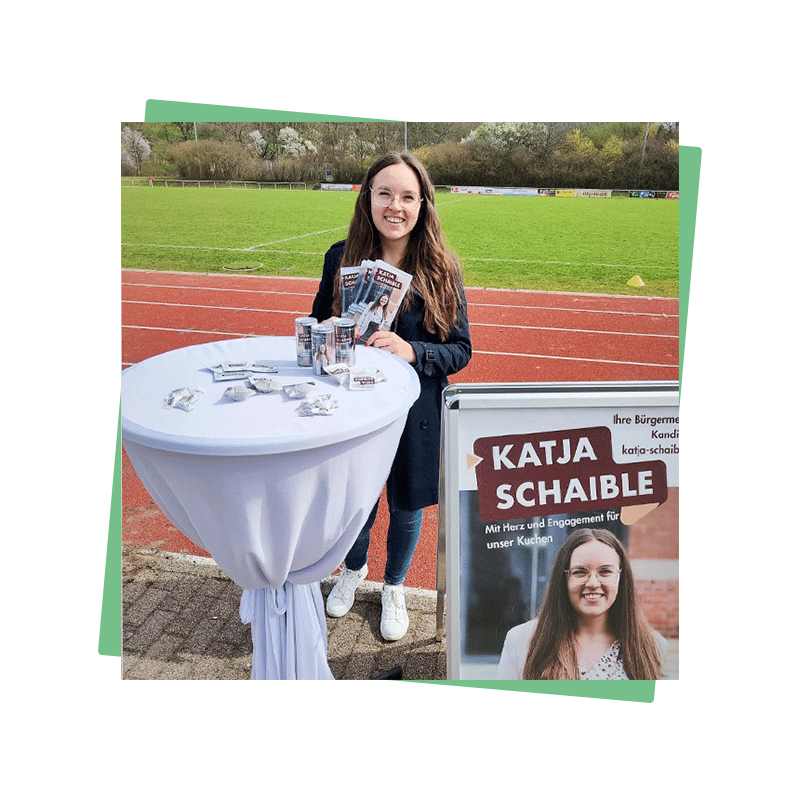 Katja Schaible im Wahlkampf.